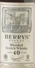 & Rudd Berrys' Finest 40 Years Blended Scotch Whisky