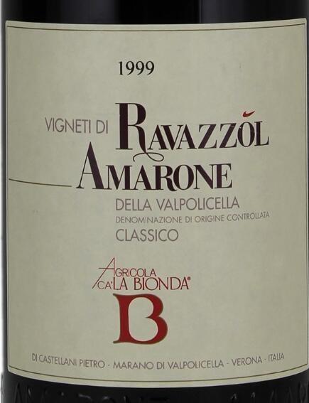 Bionda Vigneti di Ravazzol Amarone della Valpolicella Classico DOCG