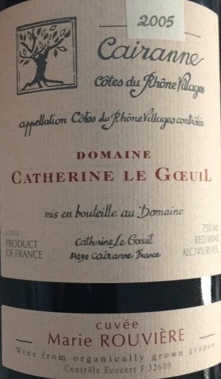 Goeuil Cuvee Marie Rouviere